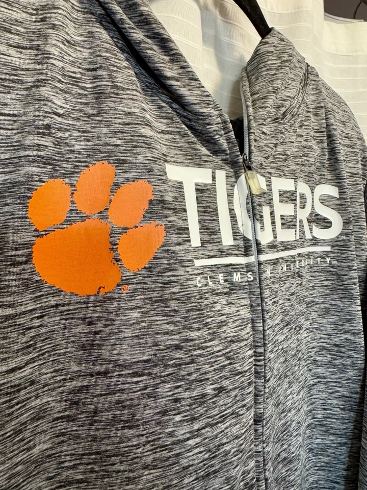 Chaqueta con Capucha GIII 4her by Carl Banks Gris Clemson Manga Larga Talla 2XL Mujer Foto 2 de 4