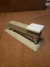 Vintage BOSTITCH Grey Metal Desktop Stapler 7" Long Retro Mid-Century Made in US