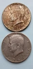 2 1964 90% Silver Kennedy Half Dollar Coins In Circulated Condition.