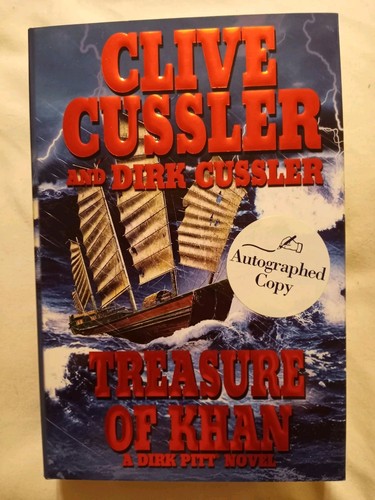 Clive Cussler Treasure of Kahn 2x Signed 1rst/1rst With Photo