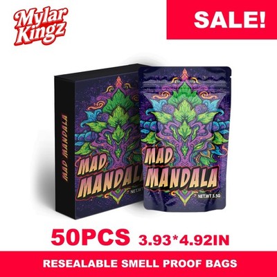50pcs｜Holographic｜Smell Proof ｜Mylar Bag + Box｜Resealable｜3.5gram｜ Zip Pouches