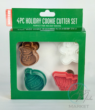 New Art  Cook 4pc Holiday Cookie Cutter Set Christmas Baking Shapes