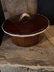 McCoy Vintage Brown Drip Glaze oval Bean Crock Casserole with Lid