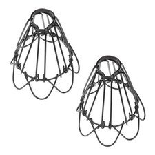 2Pcs Reusable Black Iron Art Lampshade Rustic Chandelier Light Cage Guard