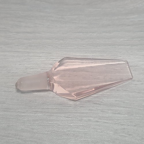 Bottiglia profumo in vetro inciso rosa stile boho art deco con tappo sfaccettato - Foto 6 di 10