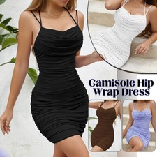 Womens Camisole Dress with Wrinkles Spicy Girls Sexy Fashion Dress Slip Dress