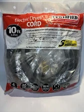 Certified Appliance Accessories Appliance Power Cord 4-Prong Dryer Cord 30A 10'