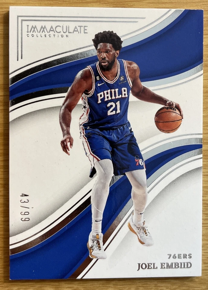 2022-23 JOEL EMBIID #43/99 PANINI IMMACULATE COLLECTION #6 76ers Rare - Image 2 of 3