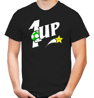 1 Up & Star T-Shirt | Mario | Nintendo | SNES | Gamer | Super | Nerd |