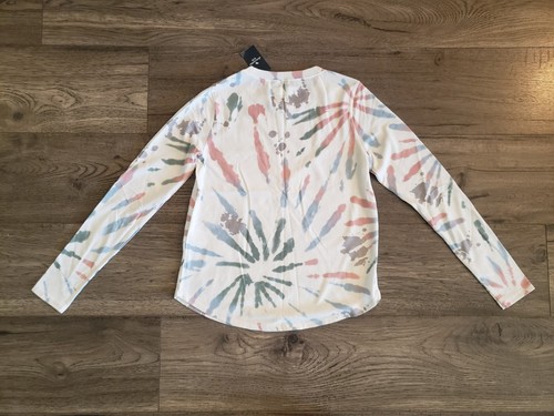 Girls Tie Dye T-Shirt White Blue Pink Grey Kids 11-12 Abercrombie Long Sleeve - Picture 4 of 5