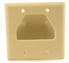 Wallplate: Double-Gang Recessed Cable Pass-th...
