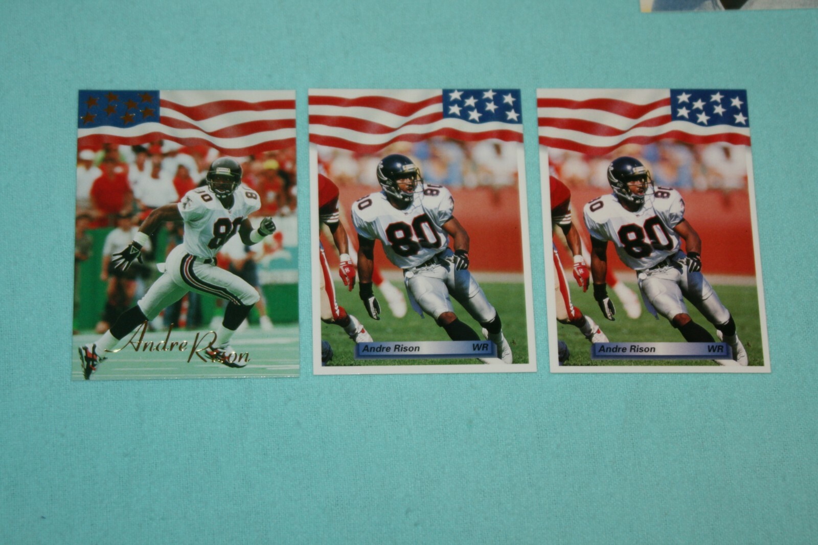 ANDRE RISON LOT OF 3 1992 ALL WORLD #SG3&239 ATLANTA FALCONS