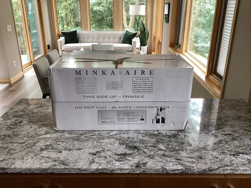 60" Minka Aire Clean:  M684L  MBK-BN:Modern Ceiling Fan with Remote:  NEW SEALED - Picture 2 of 6