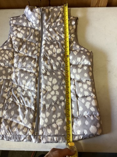 Lands End Down Vest 600 Fill Puffer Quilted Pockets Gray/White Women's Medium M - Picture 5 of 8