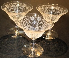 Viking Prelude Low Sherbet Set Of Three Stemware Glasses