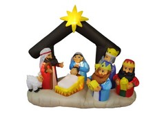 6 Foot Long Christmas Inflatable Nativity Scene Blowup Air Blown Yard Decoration