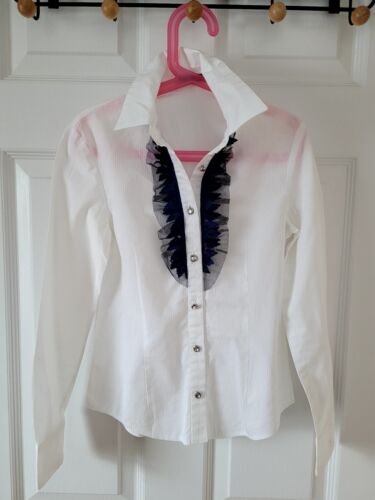 Girls Uniform Casual-Elegant White Long Sleeved Polo Shirt Size 9 Y - Picture 1 of 5