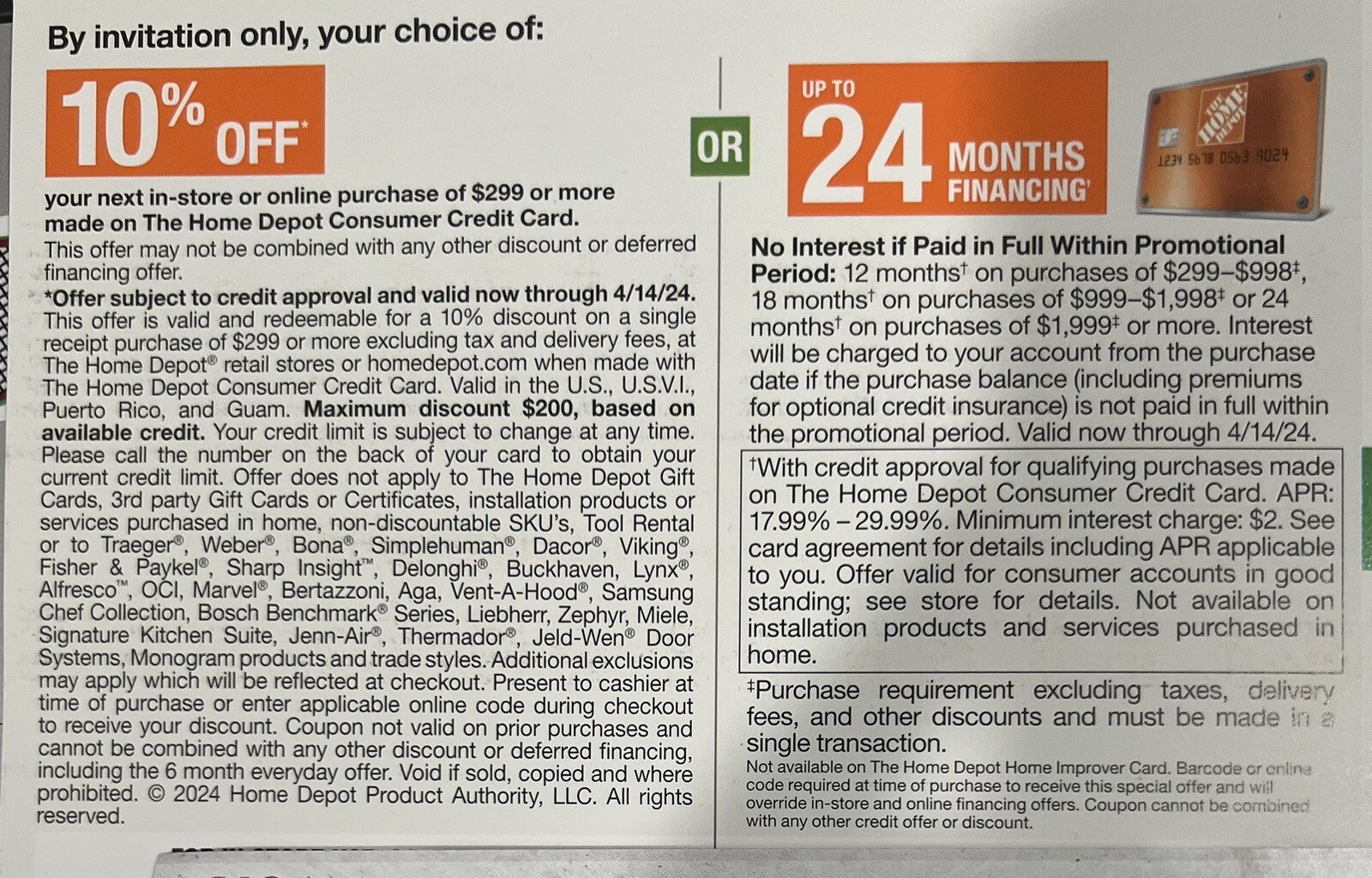Home Depot Coupon 10 off Coupon InSotre or Online Exp 4/14/24 Fast Delivery eBay