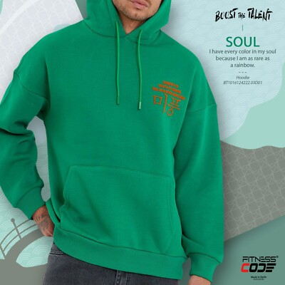 SOUL Hoodie Green Color, Urban Style, Street Fashion, Japanese,  Sportswear - Main Image