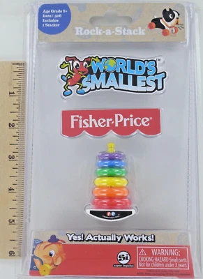 World's Smallest Fisher-Price ROCK-A-STACK Toy Miniature Doll Mini Rings NEW FP