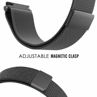 Black Milanese Watch Band Strap Metal For Samsung Gear 2 SM-R380 / Neo SM-R381
