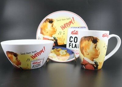 Kellogg s 3 Piece Breakfast Set CORN FLAKES Good Morning NIB