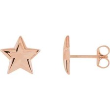 Star Stud Earrings In 14K Rose Gold