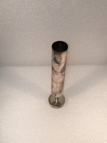 Art Deco Silver Plated Round Tube Vase 17 Centimeters Tall Made In England - Picture 4 of 7