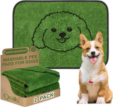 Qeils Reusable Puppy Pads, Washable Pee Pads for Dogs 2 Pack 18"x24"