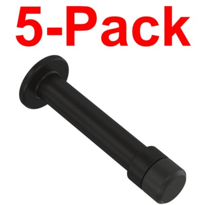 FRANKLIN BRASS 5-Pack Bar 3 Inch Baseboard Mounted Rigid Door Stop Matte Black