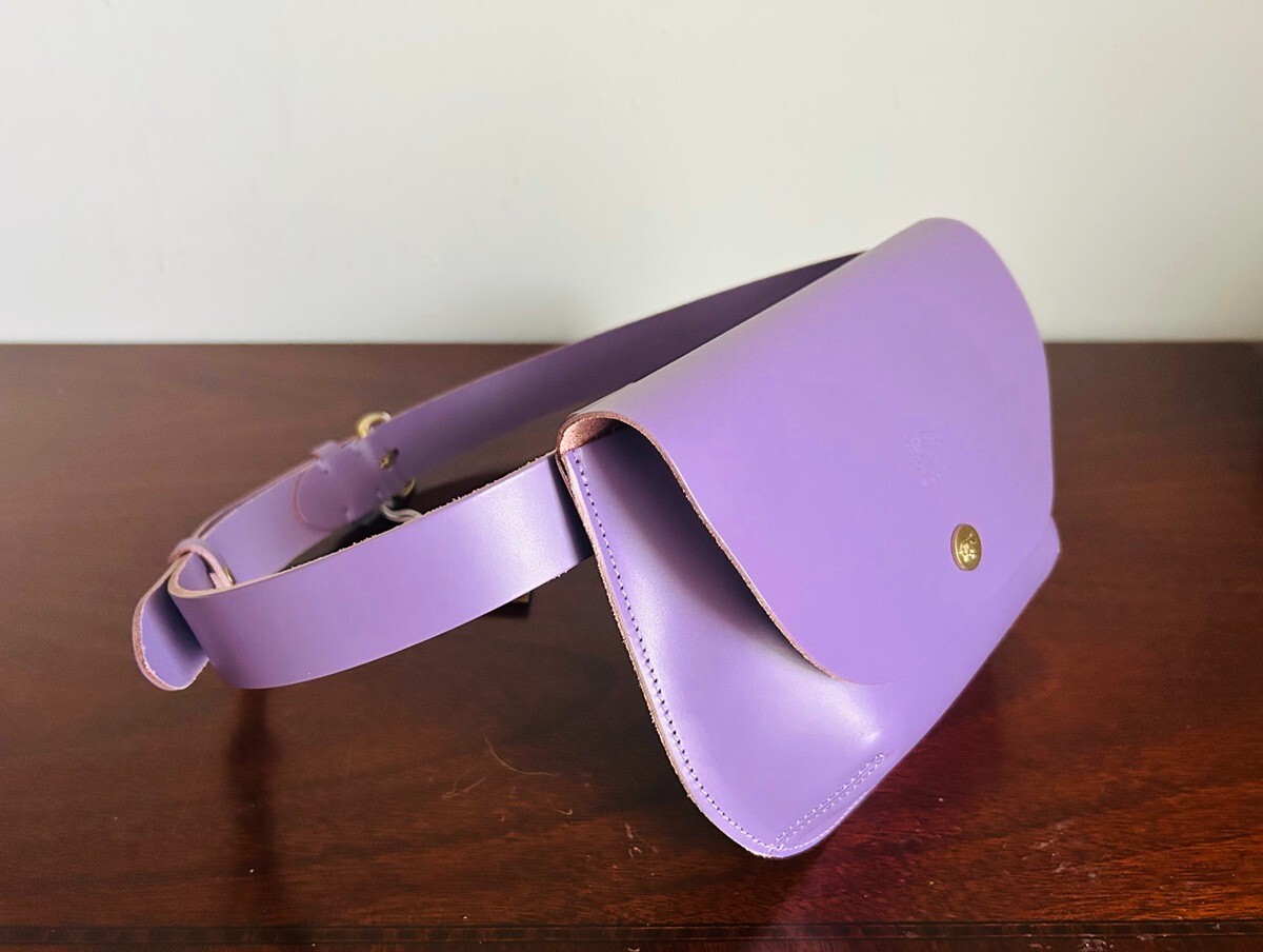 Il Bisonte Parione Women\'s Belt Sling Bag Purse Vachetta Leather Purple Lavender Parione | Women main image 4