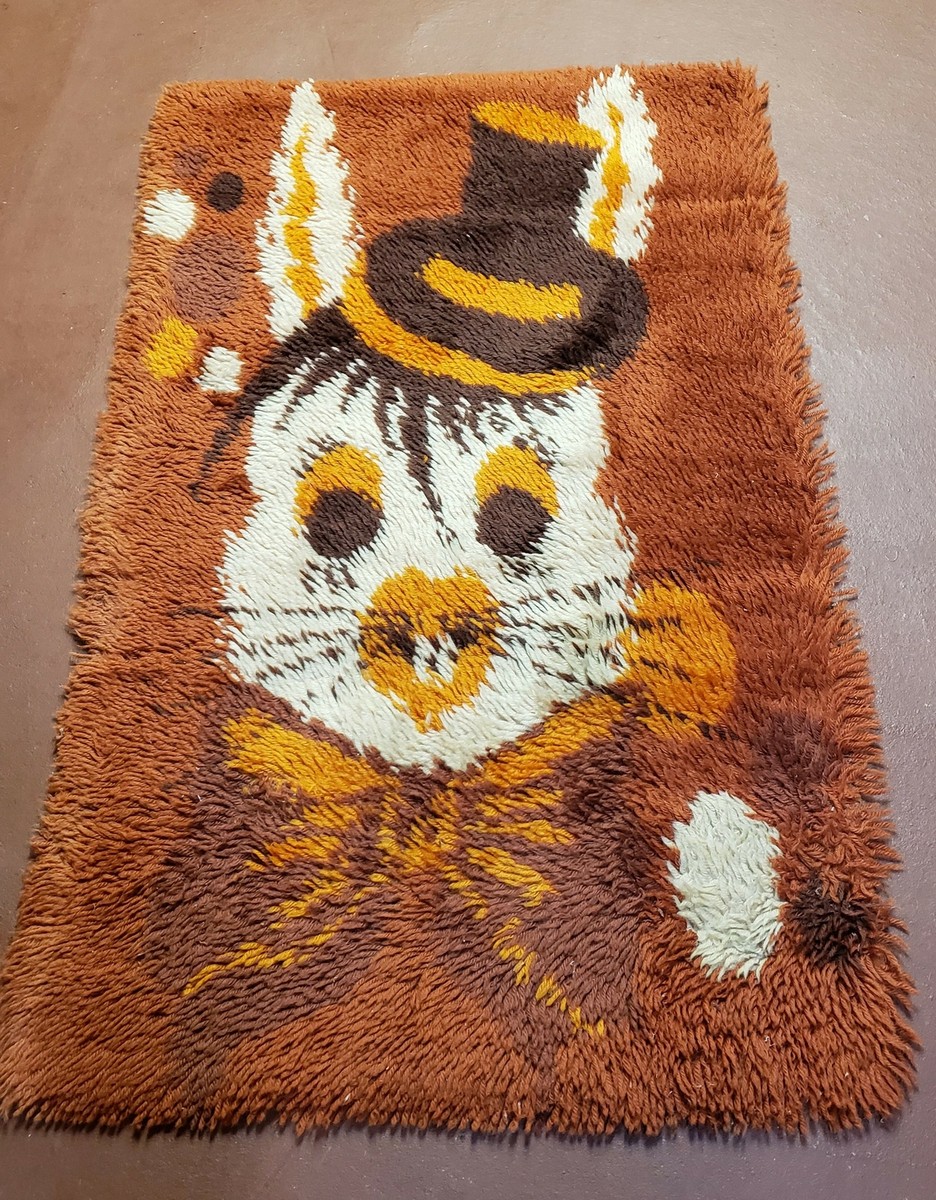 2x3 Rya Shag Rug Mid-Century Modern Danish Shag Rug 1960s Small