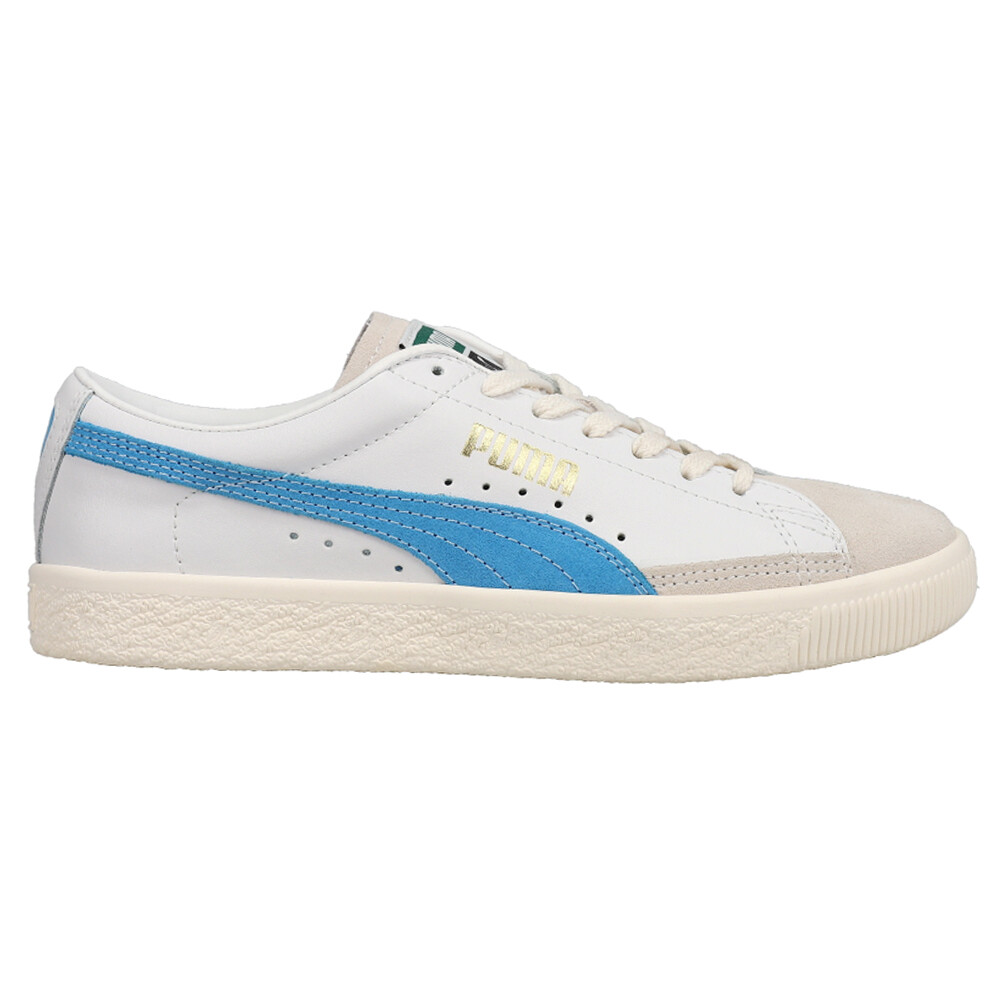 Мужские кроссовки Puma Basket Vtg на шнуровке бежевого, синего, белого цвета 374922-16