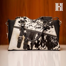 Hair on leather handbag for women's ladies leather bag purse for women's