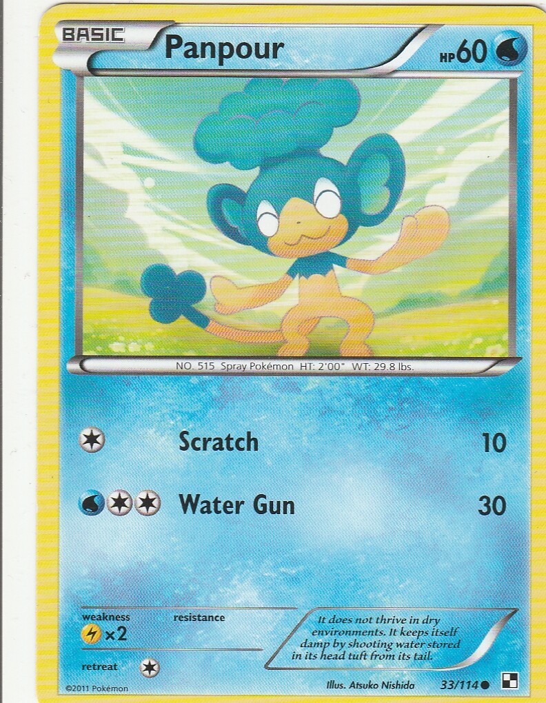 Panpour 33/114 Pokemon Black and White Base
