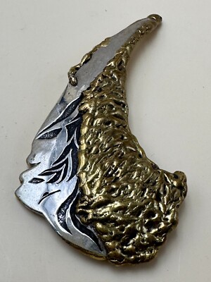 Broche Artistique Des Années 70-80 - Forme Libre, Métal Et Bronze Soudé, Occasion Excellent état