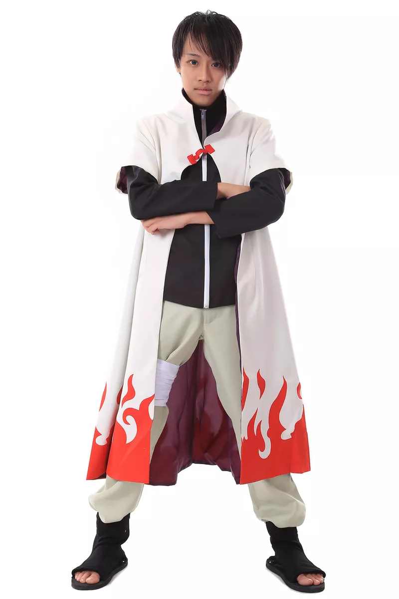 Polyester Naruto Minato Namikaze 7th Hokage Waist Length Robe