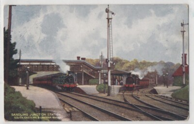 Postkarte von Sandling Junction Station South Eastern & Chatham Railway