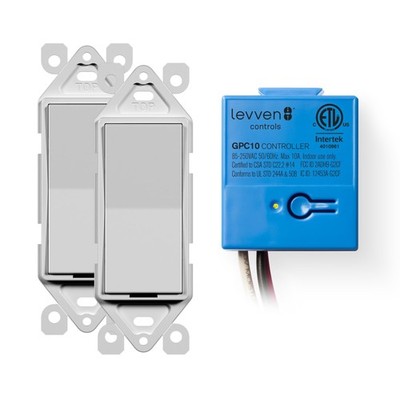Levven 3-Way On/Off Wireless Switch Kit - Decorator-Style Switch, Wireless Po...