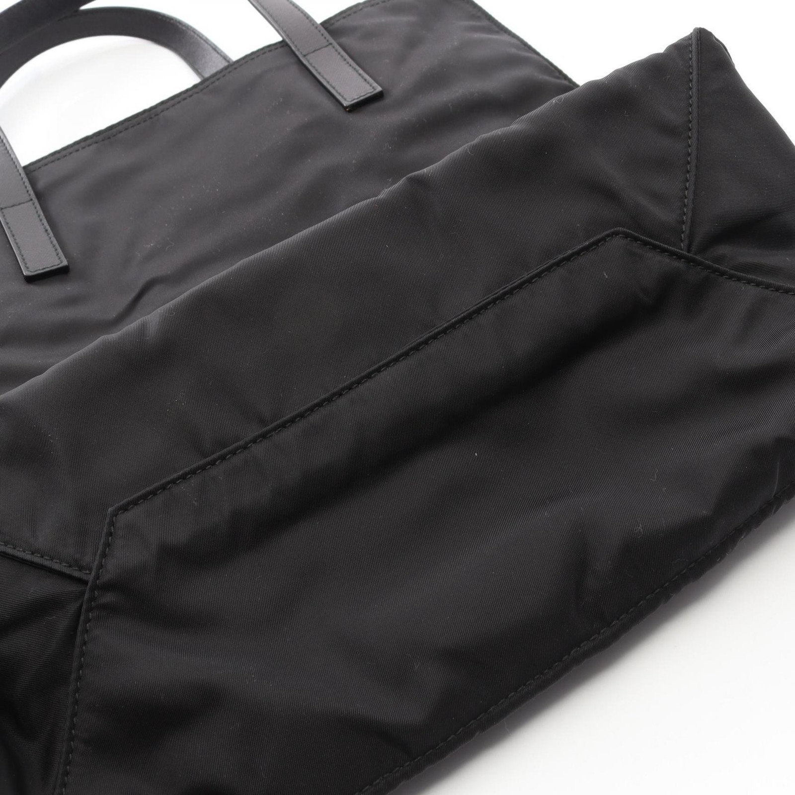 PRADA VELA Shoulder Tote Handbag BN2851 Nylon Saffiano leather Black Used Women thumbnail 8