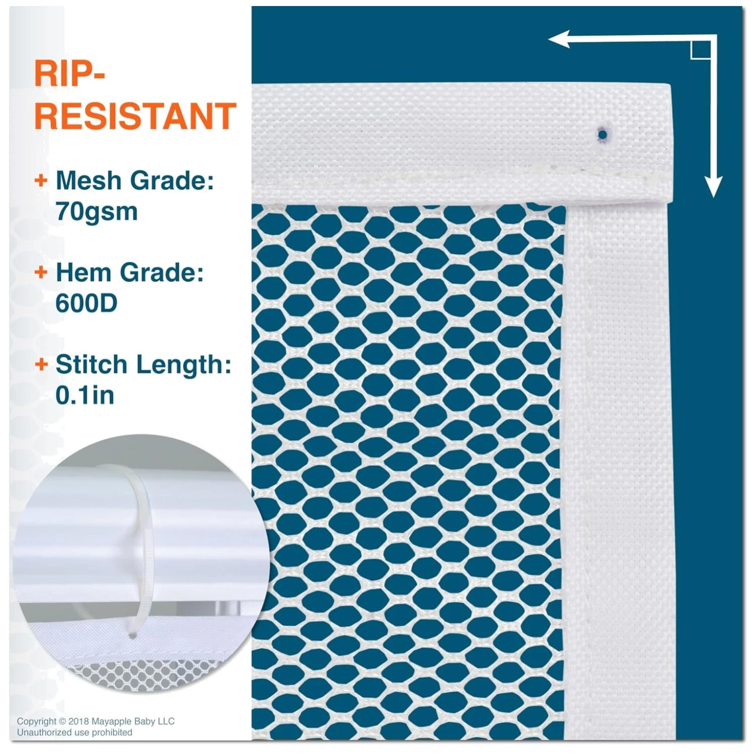 Baby Proofing Stairway Cover, Child Safety Balcony Mesh Net^