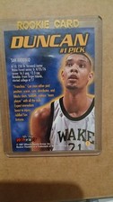 Wheels 1997 Rookie Thunder Tim Duncan Wake Forest Rookie Card #1 #1 Pick. rookie card picture