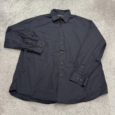 Ben Sherman Stretch Dress Shirt Mens 17.5 34-35 Black Cotton Blend Classic Work