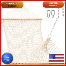 Lazy Daze Double Handwoven Rope Hammock Fits 13-15 FT Stand Outdoor