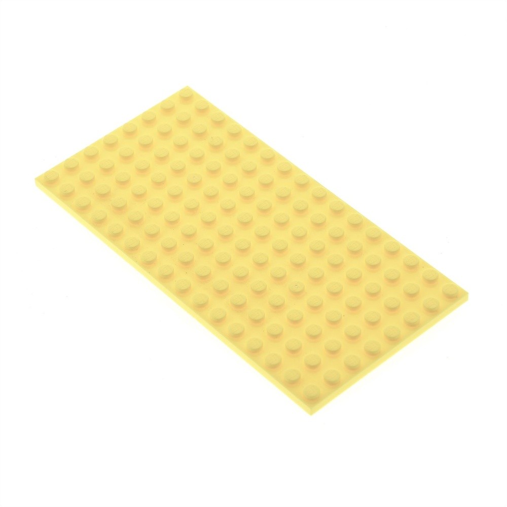 1x LEGO Construction Plate 8x16 Light Yellow Double Sided Constructable 6054385