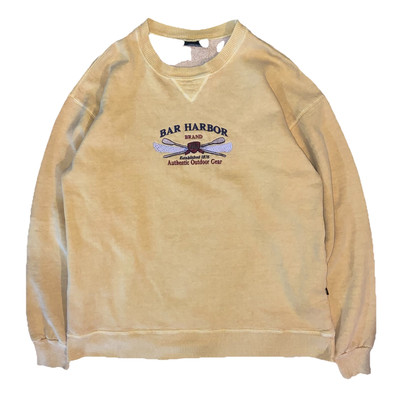 Vintage Bar Harbor Yellow Exist Sports Line Crewneck Made in USA Men s Medium