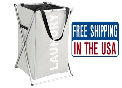 WENKO 3440111100 Beige Laundry Basket 13.74 gal, 13.8 x 22.4 x 15 in.
