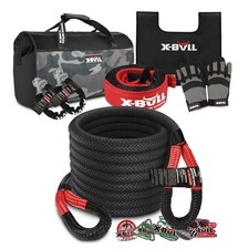 X-bull Kinetic Recovery Rope 4wd Kit Snatch Tow Strap Soft Shackles Winch Damper