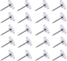 150 Count Push Pins, Clear Thumb Tacks, Flat Tacks Steel Transparent 