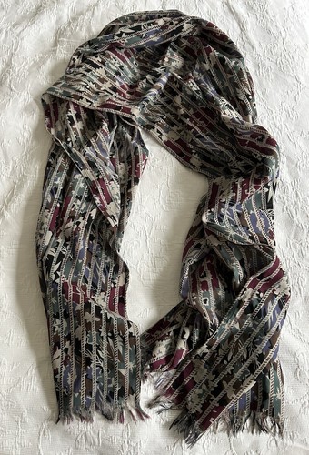 Foulard Jaeger 100% Soie - Rectangulaire 152x43cm - Rose Noir Blanc - Made In Italy